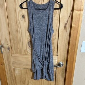 Aerie Tank Top Mini Gray Sleeveless Knotted Dress